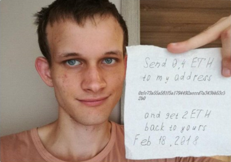 Vitalik Buterin (Ethereum founder) warns about scams on Twitter.