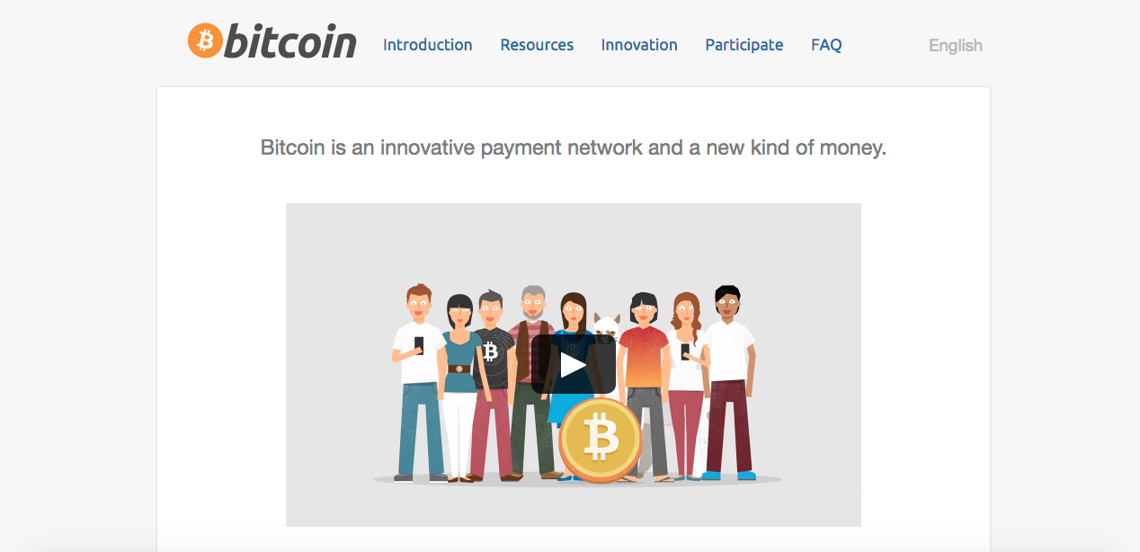 Old Design of Bitcoin.org