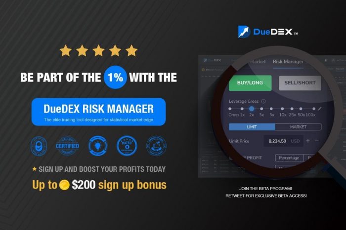 DuDex introduces Risk Manager so that Traders can reduce risk involved with trading