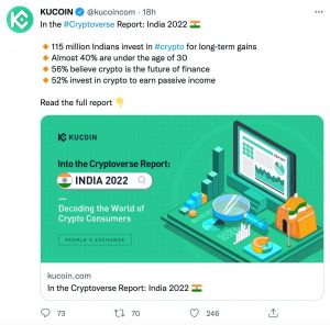 Indian Crypto Market Is Expected To Reach $241 Million By 2030 - Kucoin Survey
